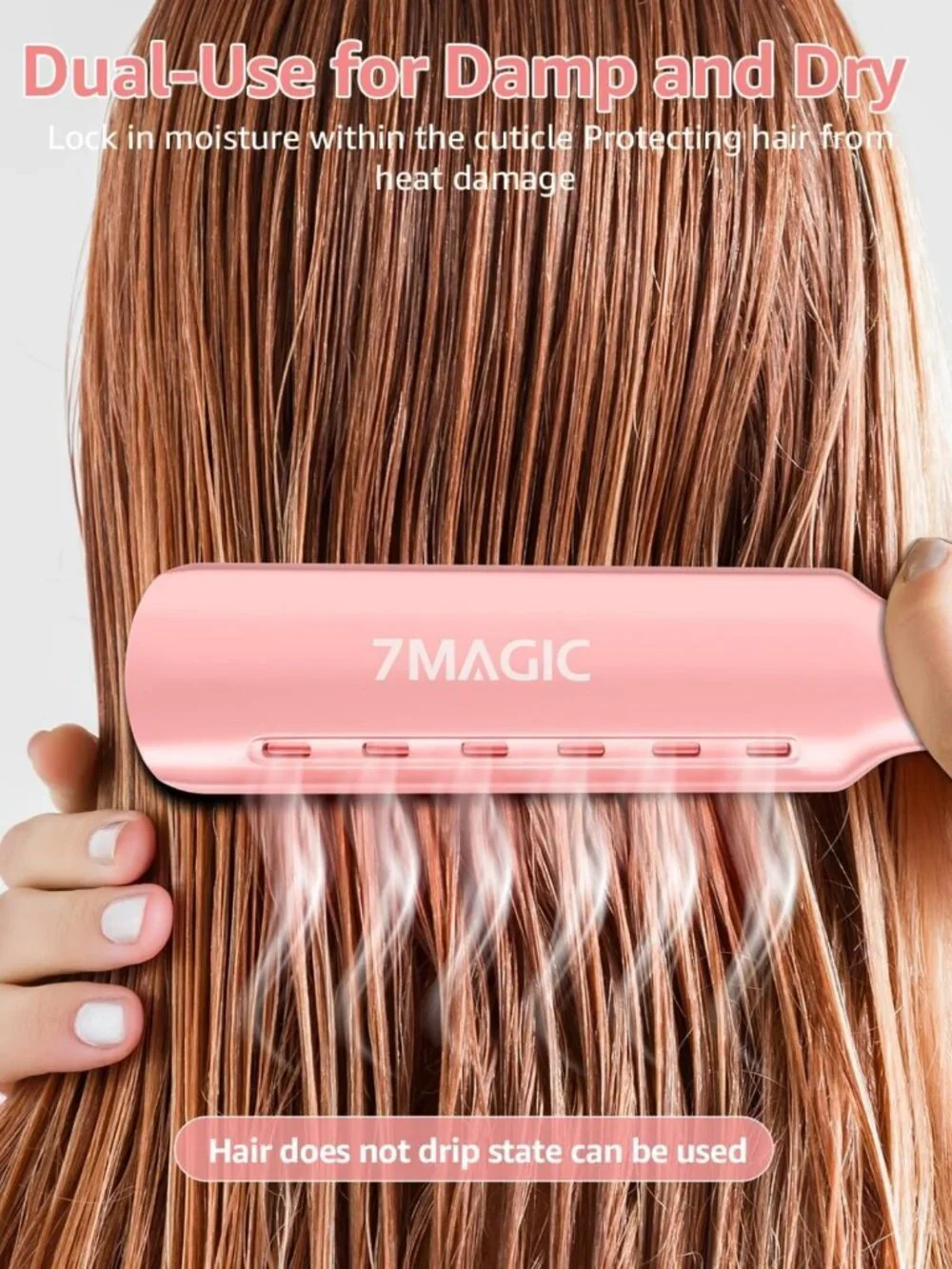Nano Titanium Flat Iron Hair Straightener - Fast Heating, Damp-to-Dry, Dual
